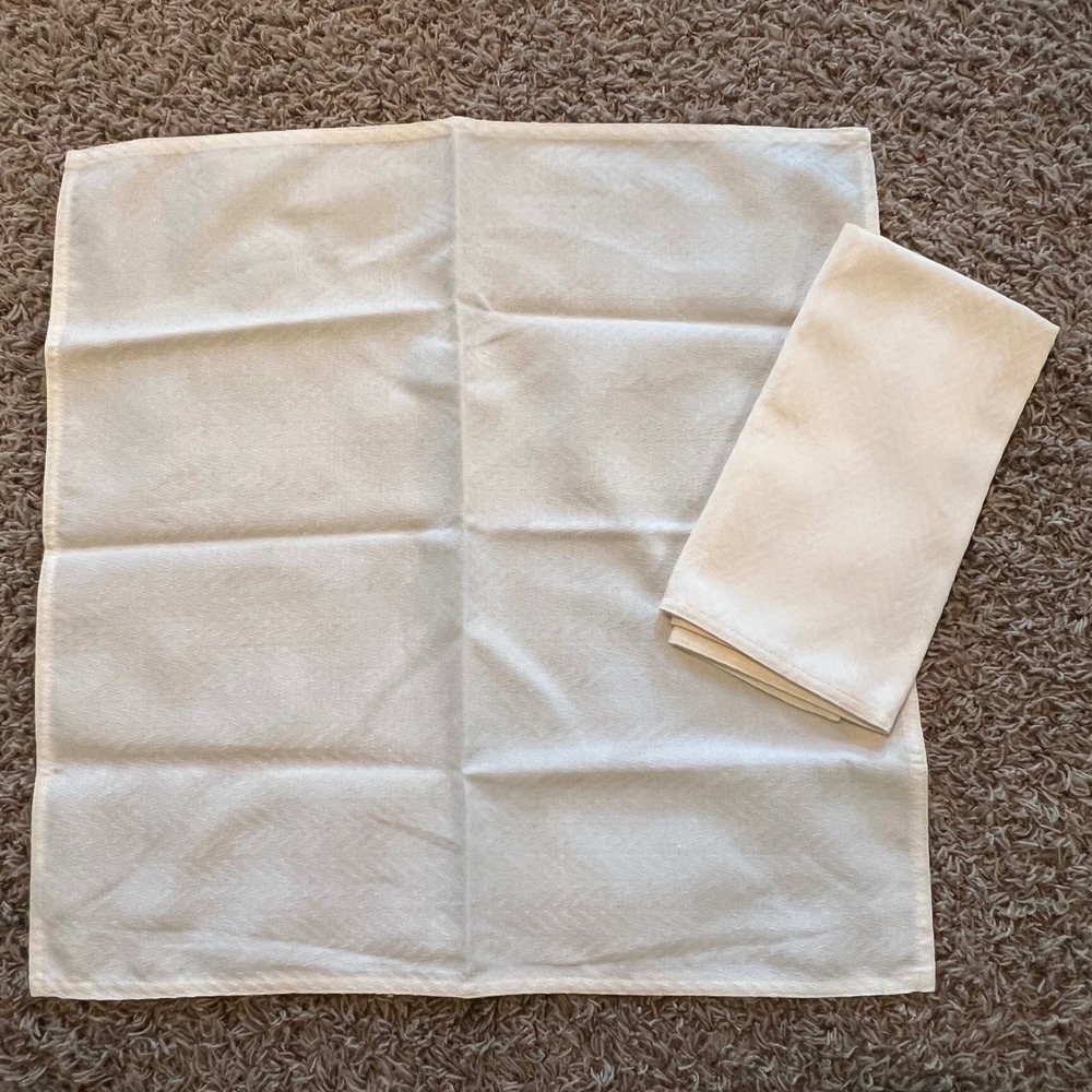 Lauren Ralph Lauren Cream Chevron Woven Cloth Napkins Set of 2 Square 20x20